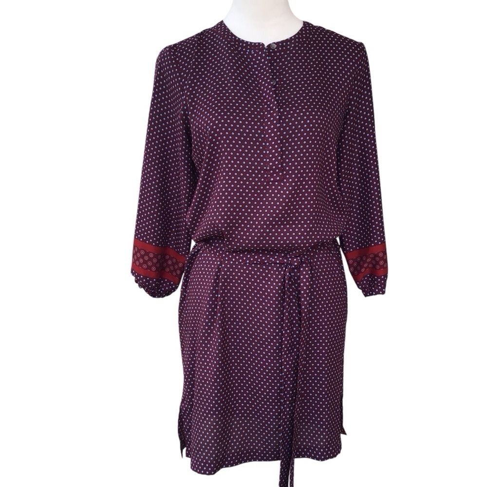 Ann Taylor Loft Long Sleeve Tie Waist Shift Dress Size Small Petites NEW